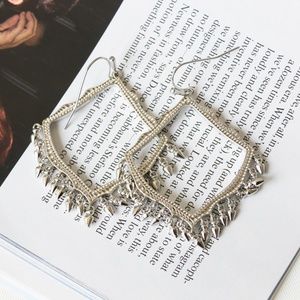 Kendra Scott Lacy Fringe Earrings in Silver New